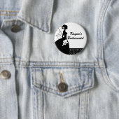 Silhouette Bridal Party Bridesmaid Button (In situ)