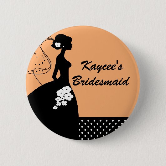 Silhouette Bridal Party Bridesmaid Button (Voorkant)