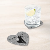Silhouette Bride & Groom Silver Faux Glitter Kartonnen Onderzetters (Insitu)