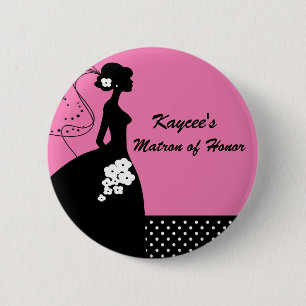 Silhouette Bride Matron of Honor Button