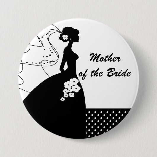 Silhouette Bride Moeder van de Bride Button / Pin (Voorkant)
