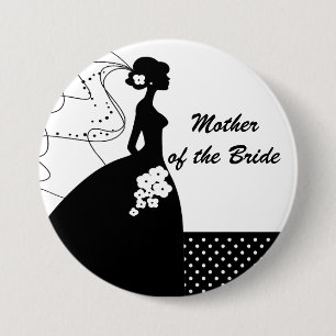 Silhouette Bride Moeder van de Bride Button / Pin