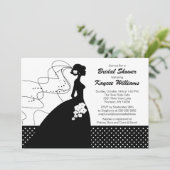 Silhouette Bride Vrijgezellenfeest Invite Kaart (Staand voorkant)