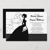 Silhouette Bride Vrijgezellenfeest Invite Kaart (Voorkant / Achterkant)