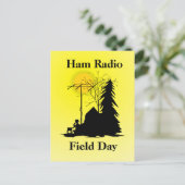 Silhouette-Briefkaarten voor Radio Field Day Briefkaart (Staand voorkant)