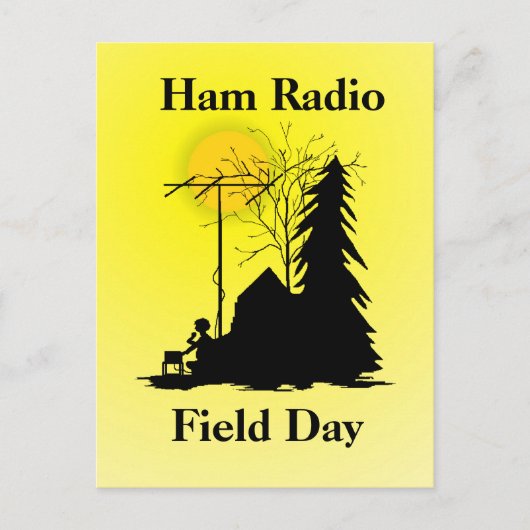 Silhouette-Briefkaarten voor Radio Field Day Briefkaart (Voorkant)