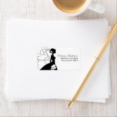 Silhouette bruid retour adreslabels. etiket (Insitu)