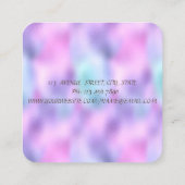 Silhouette Brush Stroke Holographic Iridescent Vierkante Visitekaartje (Achterkant)