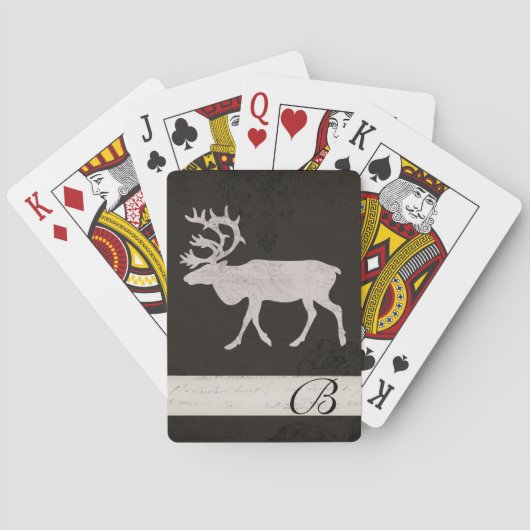 Silhouette Buck Monogram Card Deck Speelkaarten (Achterkant)