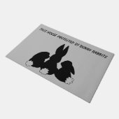 Silhouette Bunny Rabbits Doormat Deurmat (Schuin)