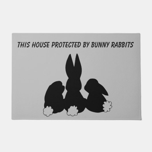 Silhouette Bunny Rabbits Doormat Deurmat (Voorkant)