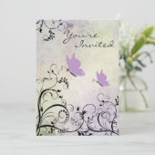 Silhouette Butterfly Baby shower Uitnodigen Kaart (Staand voorkant)
