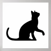 Silhouette Cat Achtergrond Poster (Voorkant)