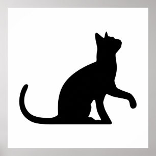 Silhouette Cat Achtergrond Poster