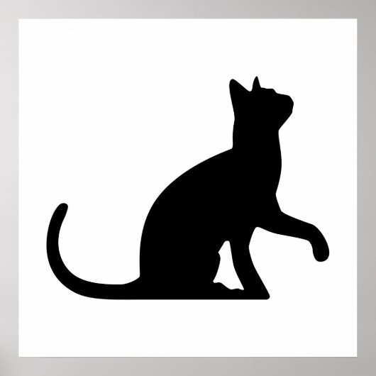 Silhouette Cat Achtergrond Poster (Voorkant)