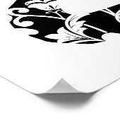 Silhouette Cat Flower Pattern Cat Lover, Cat Owner Poster (Hoek)