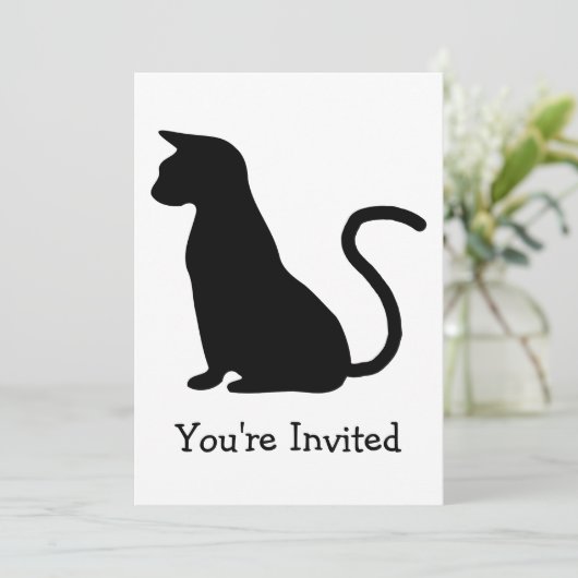 Silhouette Cat, gepersonaliseerd Kaart (Staand voorkant)