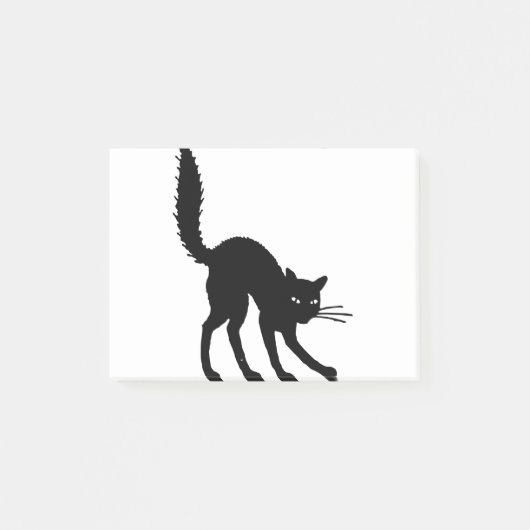 Silhouette Cat Halloween Black Cat Scared Angry Post-it® Notes (Voorkant)