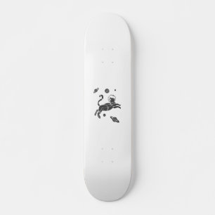 Silhouette Cat in ruimte - Kies achtergrondkleur Persoonlijk Skateboard