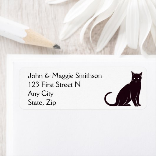 Silhouette Cat Pet Animal Custom Etiket (Insitu)