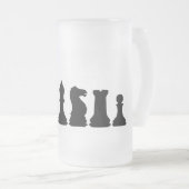 Silhouette Chess Piecedman Matglas Bierpul (Voorkant rechts)