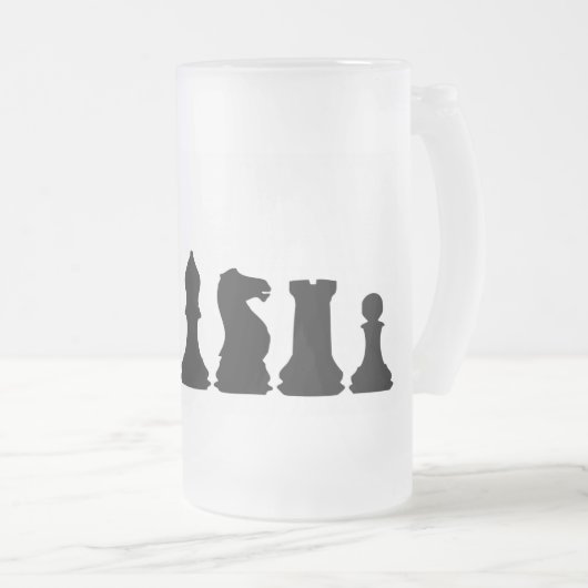 Silhouette Chess Piecedman Matglas Bierpul (Voorkant rechts)