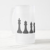 Silhouette Chess Piecedman Matglas Bierpul (Voorkant links)