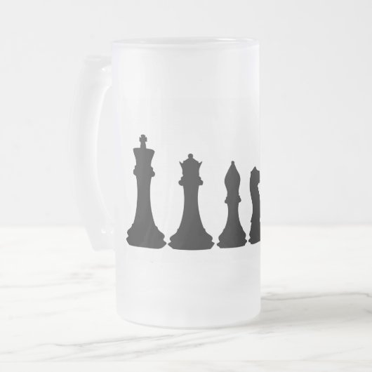Silhouette Chess Piecedman Matglas Bierpul (Voorkant links)