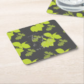 Silhouette Citroen Limoen Modern Huwelijk Kartonnen Onderzetters (Schuin)