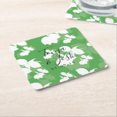 Silhouette Citroen Limoen Modern Trouwen Kartonnen Onderzetters (Schuin)