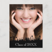 Silhouette Class of Senior Afstuderen Open House Uitnodiging Briefkaart (Voorkant)