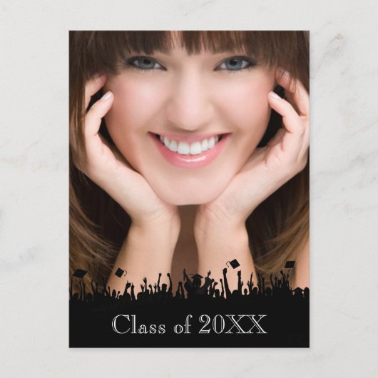 Silhouette Class of Senior Afstuderen Open House Uitnodiging Briefkaart (Voorkant)