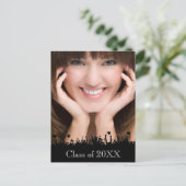 Silhouette Class of Senior Afstuderen Open House Uitnodiging Briefkaart (Staand voorkant)