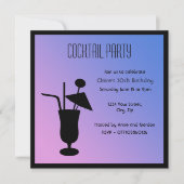 Silhouette Cocktail Party Invitation Kaart (Voorkant)