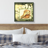 Silhouette Conch Shell Canvas Afdruk (Insitu (Slaapkamer))
