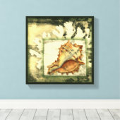 Silhouette Conch Shell Canvas Afdruk (Insitu (Houten vloer))