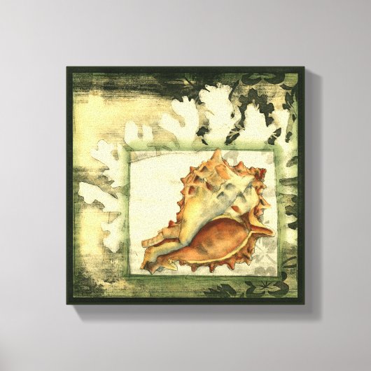 Silhouette Conch Shell Canvas Afdruk (Voorkant)