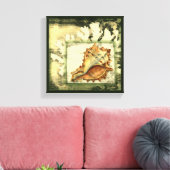 Silhouette Conch Shell Canvas Afdruk (Insitu (Woonkamer))