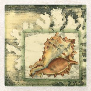 Silhouette Conch Shell Glazen Onderzetter