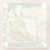 Silhouette Conch Shell Glazen Onderzetter (Achterkant)