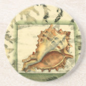 Silhouette Conch Shell Zandsteen Onderzetter (Voorkant)