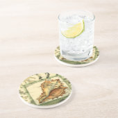 Silhouette Conch Shell Zandsteen Onderzetter (Zijkant)