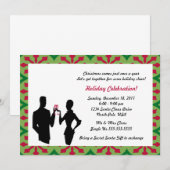 Silhouette Couple Holiday Party Invitation Kaart (Voorkant / Achterkant)