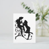 Silhouette Couple Music Lovers Briefkaart (Staand voorkant)