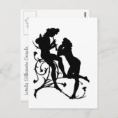 Silhouette Couple Music Lovers Briefkaart (Voorkant / Achterkant)