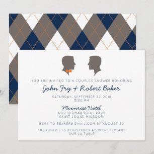 Silhouette Couple Same-sex Shower Invitation Kaart