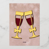 Silhouette Couple Verloving gefeliciteerd Folie Uitnodiging (Achterkant)