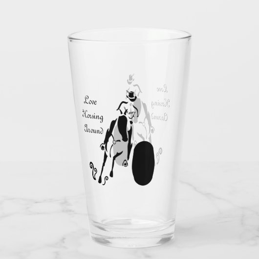 Silhouette Cowgirl Barrel Racing Glas (Achterkant)
