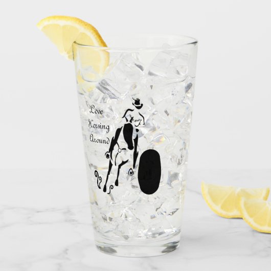 Silhouette Cowgirl Barrel Racing Glas (Voorkant ijs)