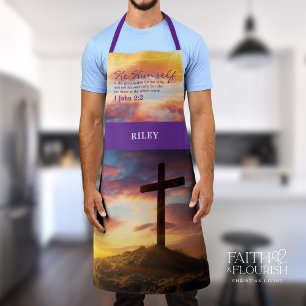 Silhouette Cross Schrift gepersonaliseerd Schort